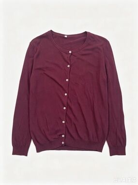 Muji Burgundy Cotton Cardigan Women’s M